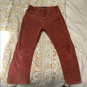 Veronica Beard Carly Kick Flare High Rise - Rust/Orange Straight Leg Corduroys